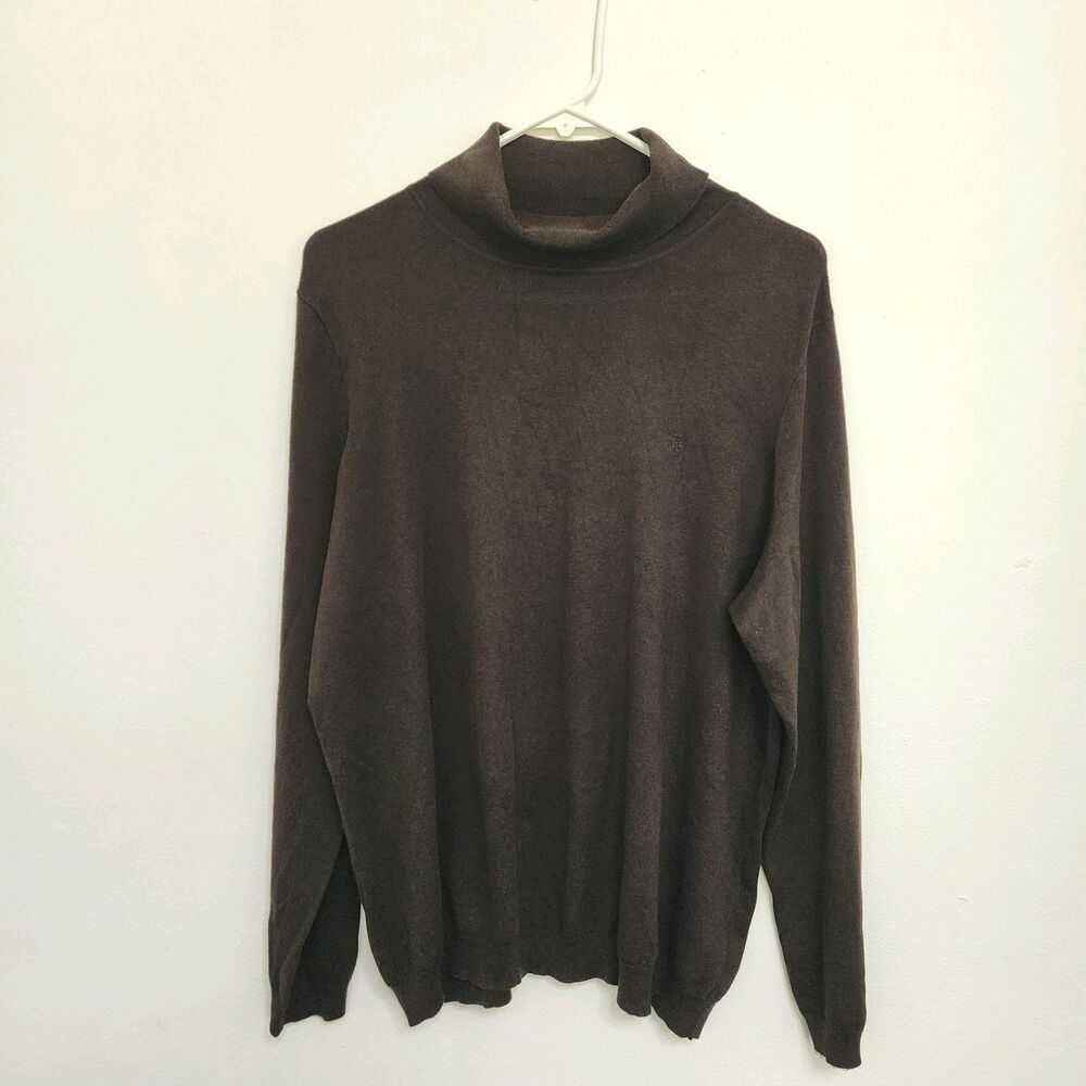 Lauren Ralph Lauren Women's Brown 62% Silk Turtleneck Sweater Sz. 2X classic